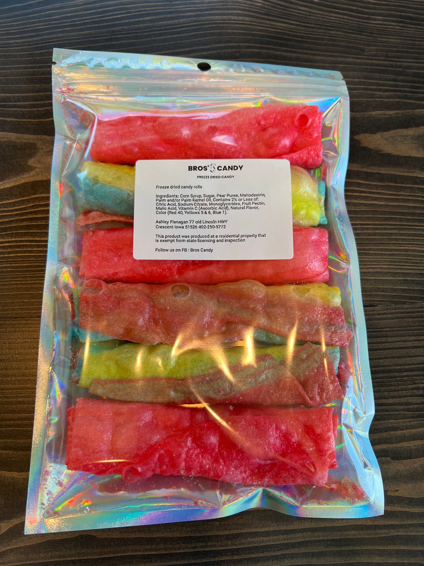 Freeze dried fruit roll ups large 6x9 bag tropical & strawberry (as pictured )